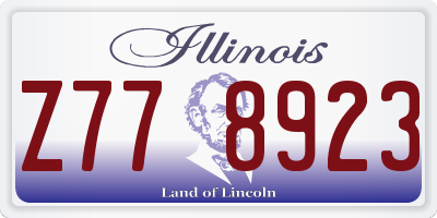 IL license plate Z778923