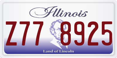 IL license plate Z778925