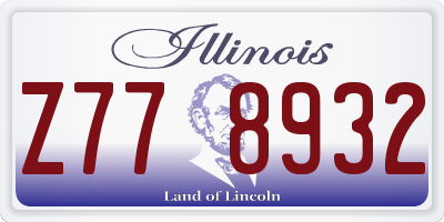 IL license plate Z778932