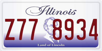 IL license plate Z778934