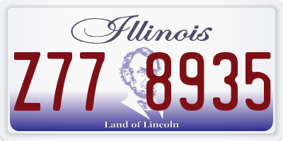 IL license plate Z778935