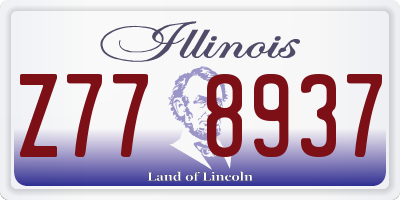 IL license plate Z778937