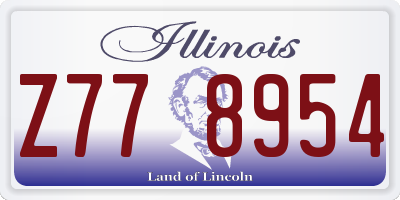 IL license plate Z778954