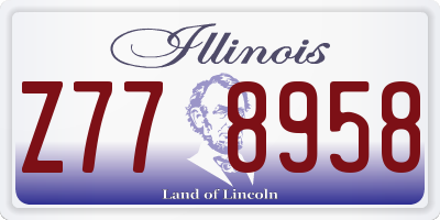 IL license plate Z778958