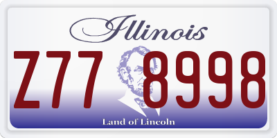 IL license plate Z778998