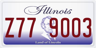 IL license plate Z779003