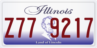 IL license plate Z779217