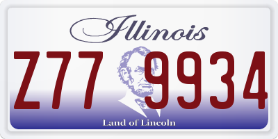 IL license plate Z779934