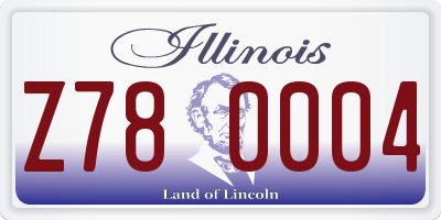 IL license plate Z780004