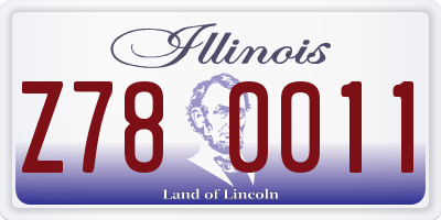 IL license plate Z780011