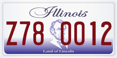 IL license plate Z780012