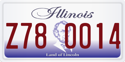 IL license plate Z780014