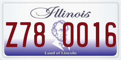 IL license plate Z780016