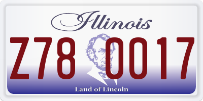 IL license plate Z780017