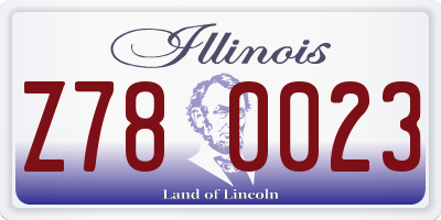 IL license plate Z780023