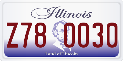 IL license plate Z780030