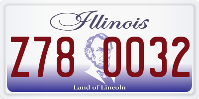 IL license plate Z780032