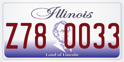 IL license plate Z780033