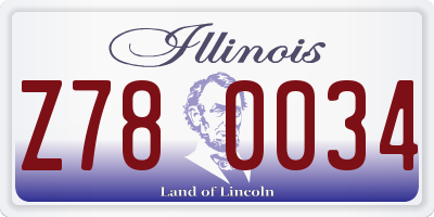 IL license plate Z780034