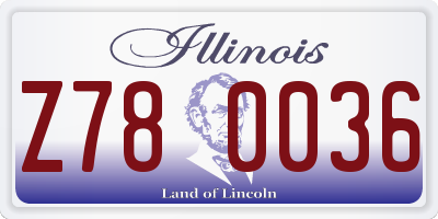 IL license plate Z780036