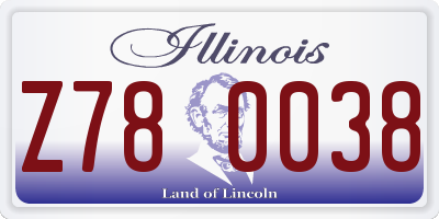 IL license plate Z780038