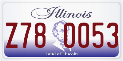IL license plate Z780053