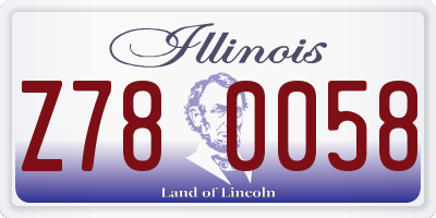IL license plate Z780058