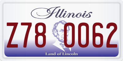 IL license plate Z780062