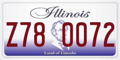IL license plate Z780072
