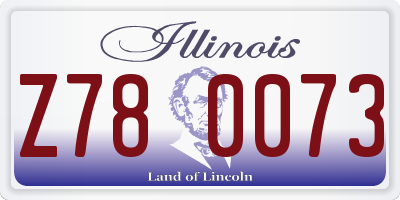 IL license plate Z780073