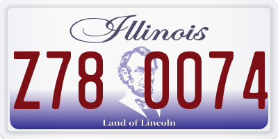 IL license plate Z780074
