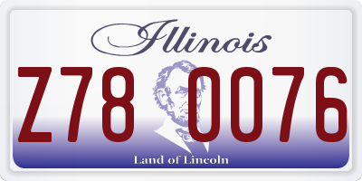 IL license plate Z780076