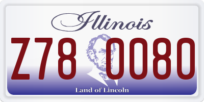 IL license plate Z780080