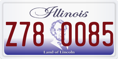 IL license plate Z780085