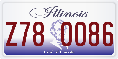 IL license plate Z780086