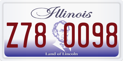 IL license plate Z780098