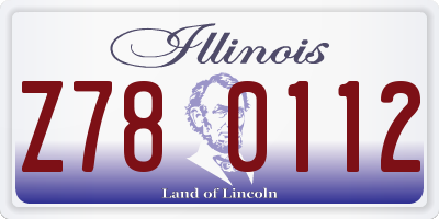 IL license plate Z780112