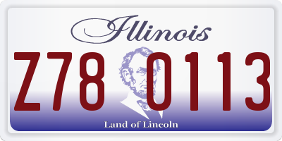 IL license plate Z780113