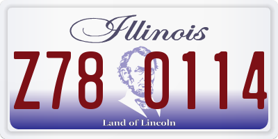 IL license plate Z780114