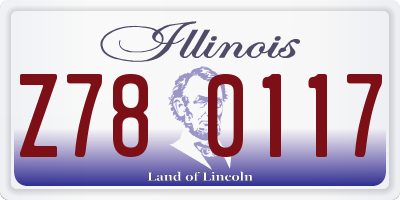 IL license plate Z780117