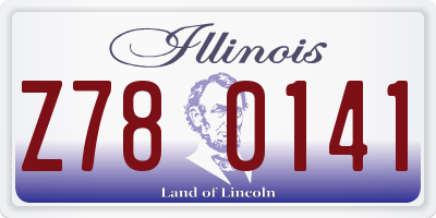 IL license plate Z780141