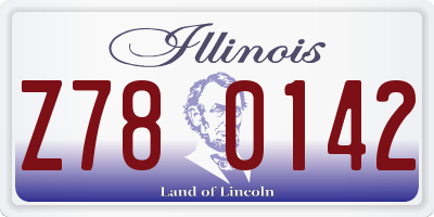 IL license plate Z780142