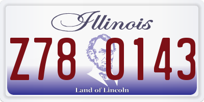IL license plate Z780143