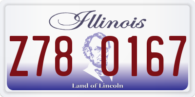 IL license plate Z780167