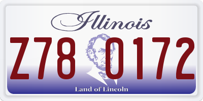 IL license plate Z780172