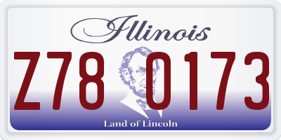 IL license plate Z780173