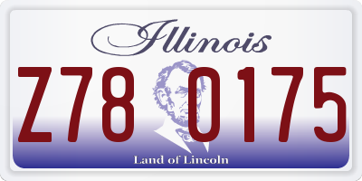 IL license plate Z780175