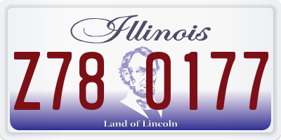 IL license plate Z780177