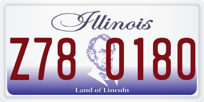 IL license plate Z780180