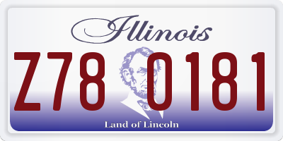 IL license plate Z780181